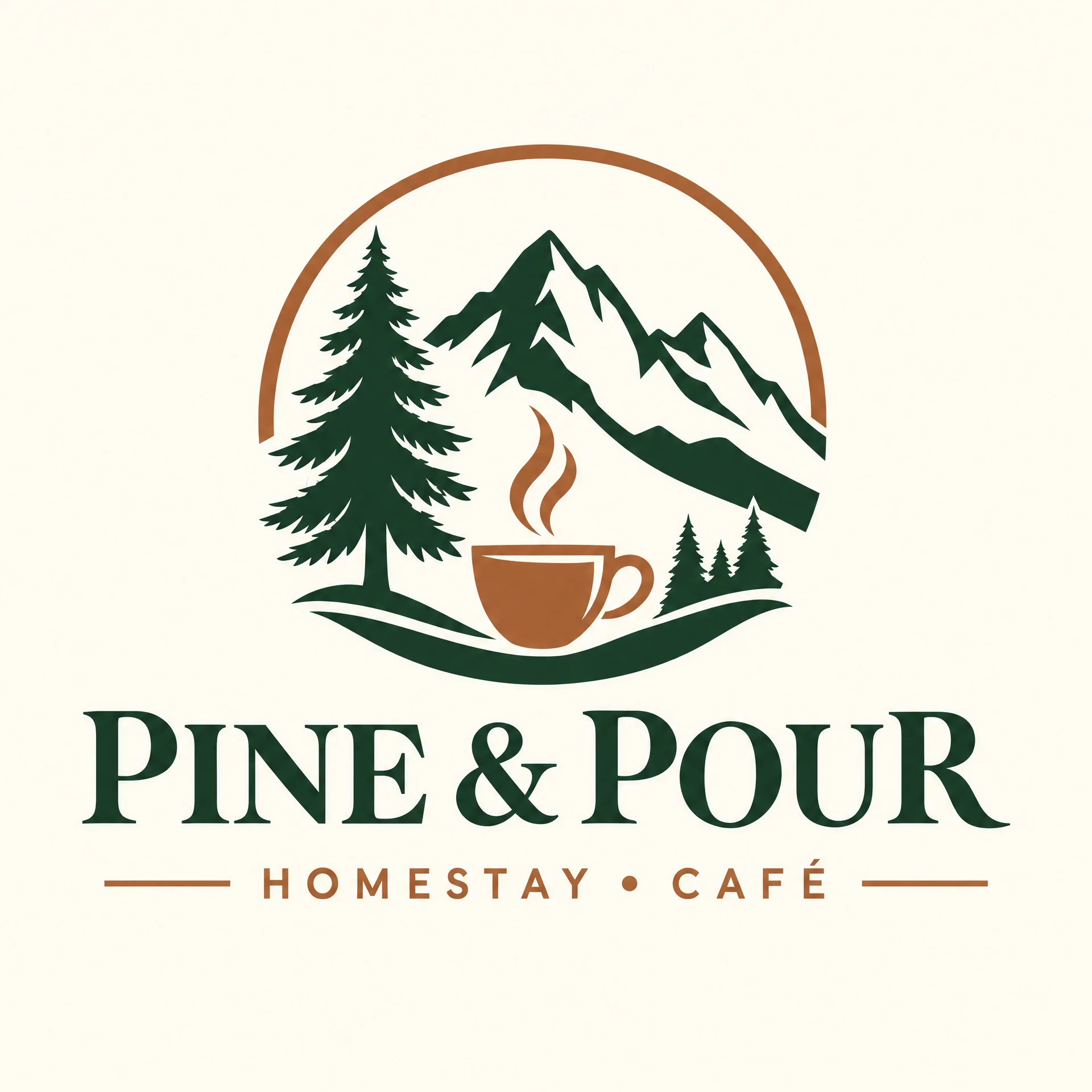Pine & Pour Homestay Café logo